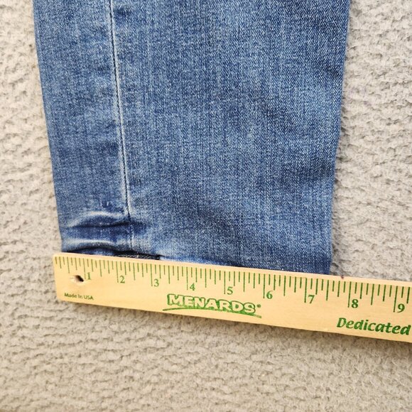 Levis 514 Jeans Mens 33x32 Blue Straight Slim Classic Cotton Blend Ripped Knee - Picture 7 of 12